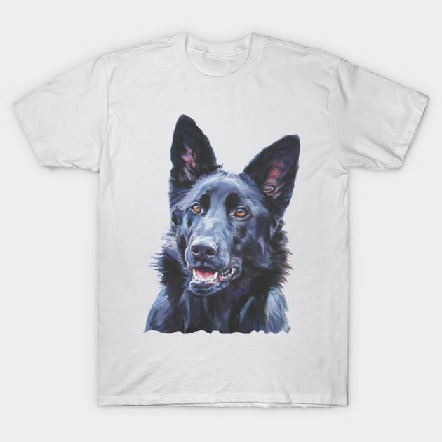 German Shepherd Fine Art Painting T-Shirt by LASHEPARD